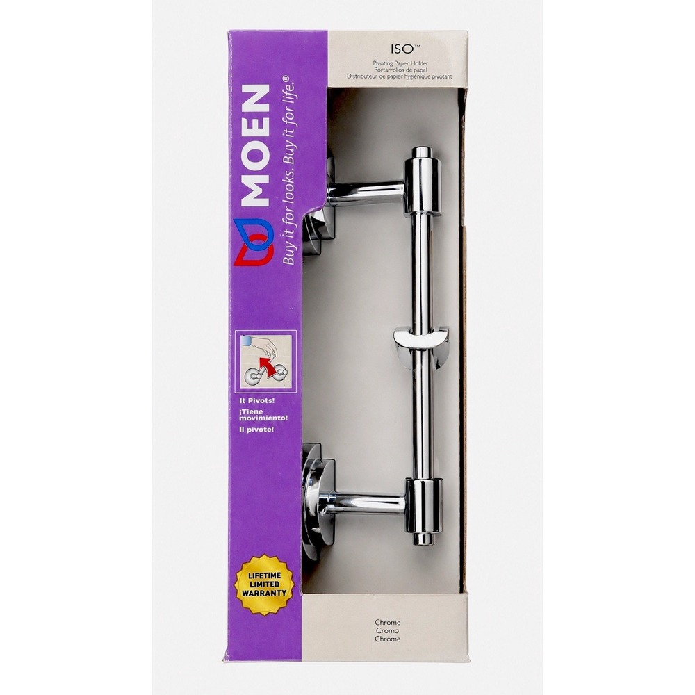 Moen DN0708CH Iso Pivoting Toilet Paper Holder Chrome New